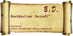 Buchholzer Dezső névjegykártya